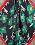 35X35"  Green and Navy Floral Wild Rag / Scarf WR3427