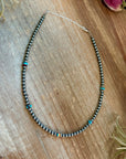 Mohave & Sterling Silver Beaded Necklace – 4 mm Sterling + 6 mm Mohave