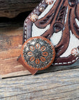 Bronc Noseband With Rust Western Conchos