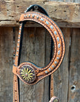 Silver Buckstitch and Yellow Daisy Browband/One Ear and Breastcollar Tack Set 