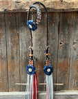 Classic Red, White and Blue Browband/One Ear Tack Set  