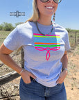 GRAY- Neon Boot Stitch Tee