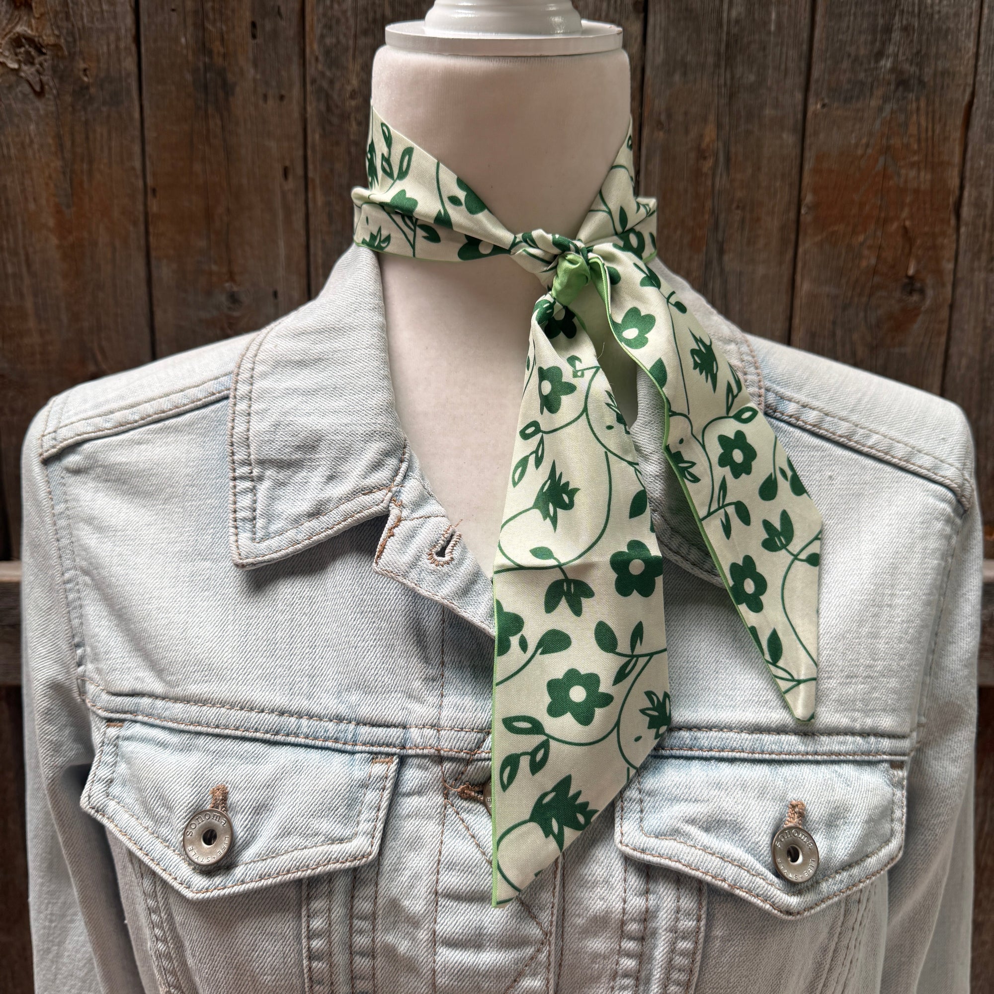 Green Western Skinny Mini Wild Rag Scarf / Cowgirl Necktie  