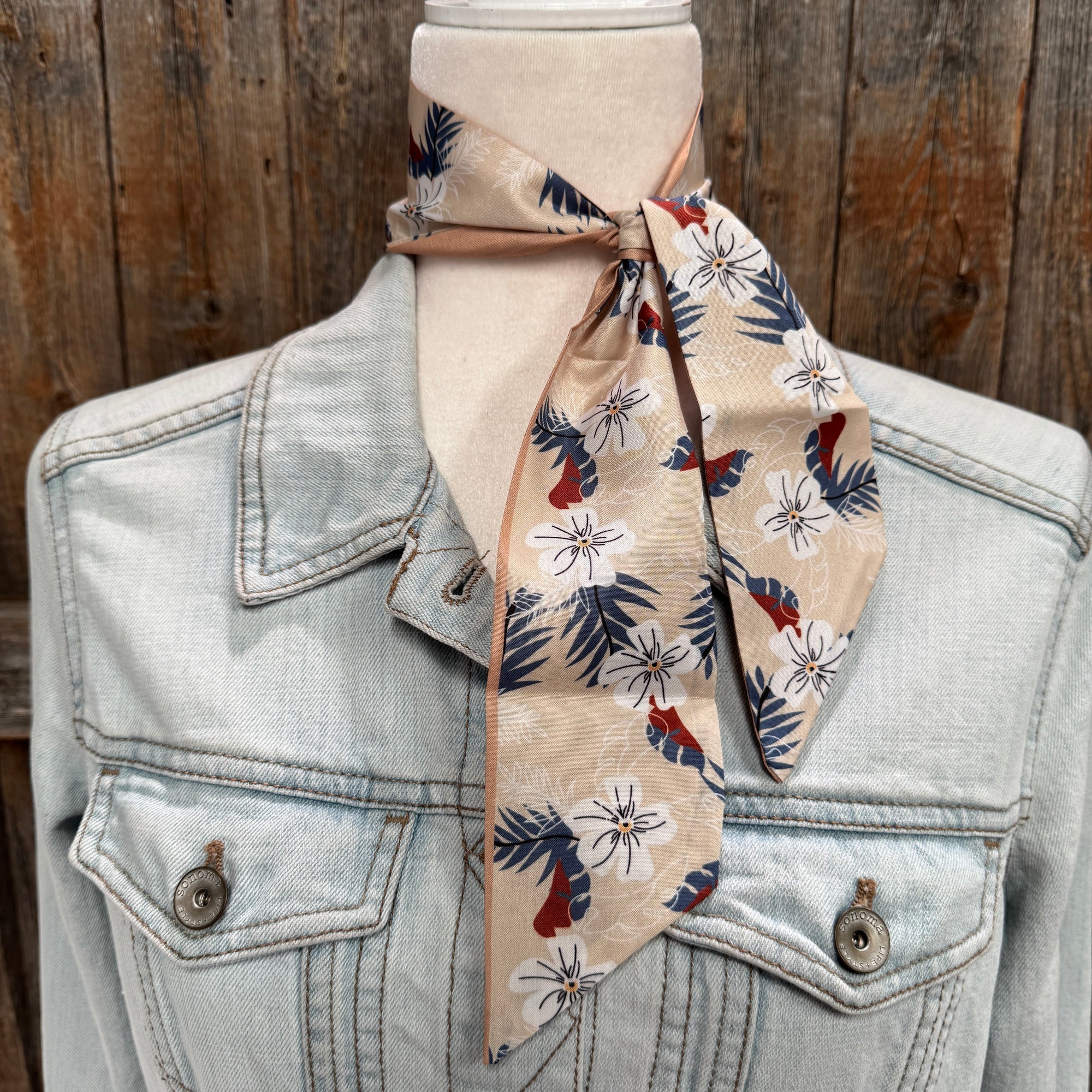Tan Western Skinny Mini Wild Rag Scarf / Cowgirl Necktie  