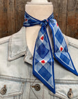 Blue Western Skinny Mini Wild Rag Scarf / Cowgirl Necktie  