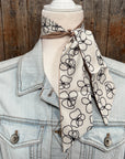 Cream Western Skinny Mini Wild Rag Scarf / Cowgirl Necktie  