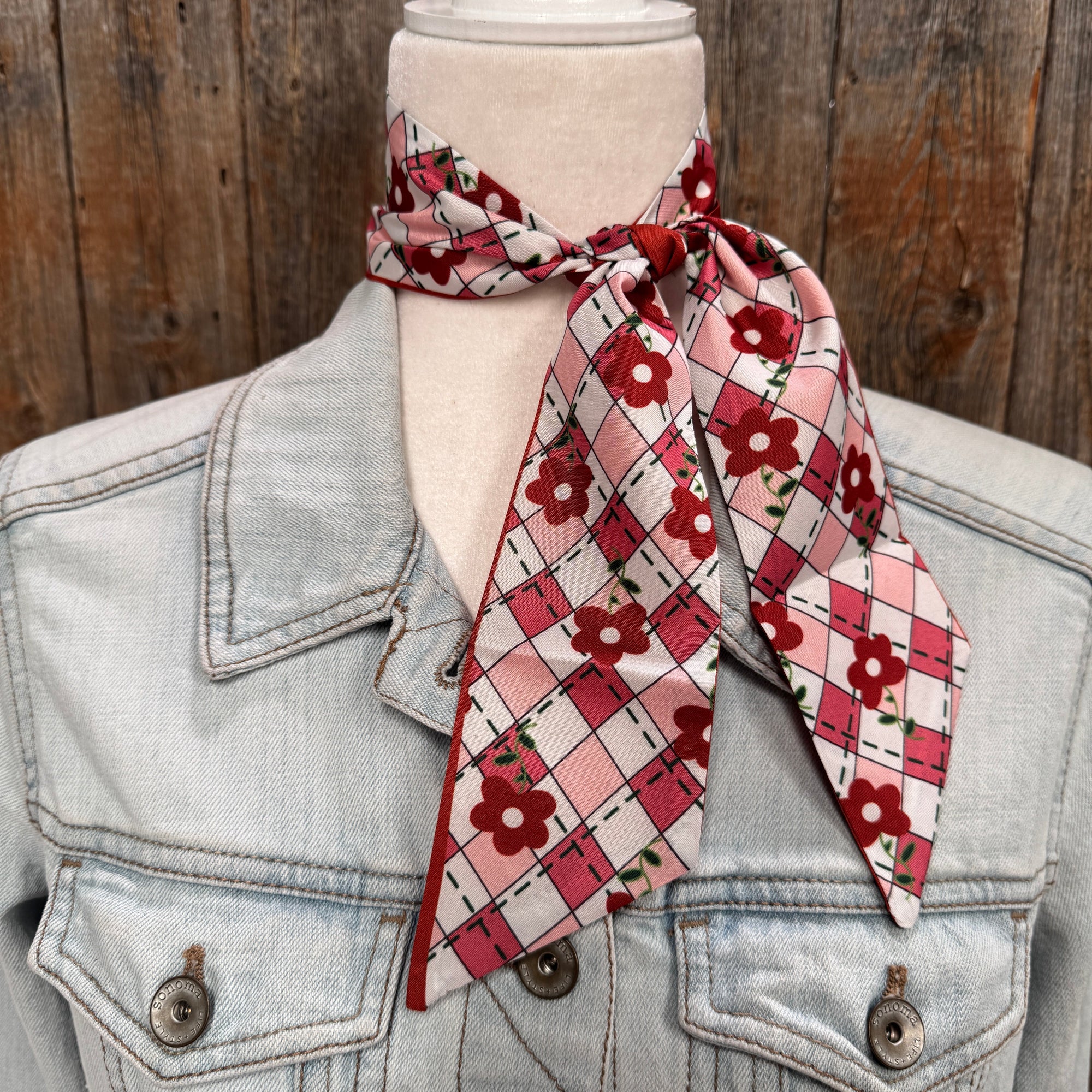 Red Western Skinny Mini Wild Rag Scarf / Cowgirl Necktie  
