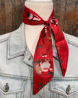 Red Holiday Western Skinny Mini Wild Rag Scarf / Cowgirl Necktie  