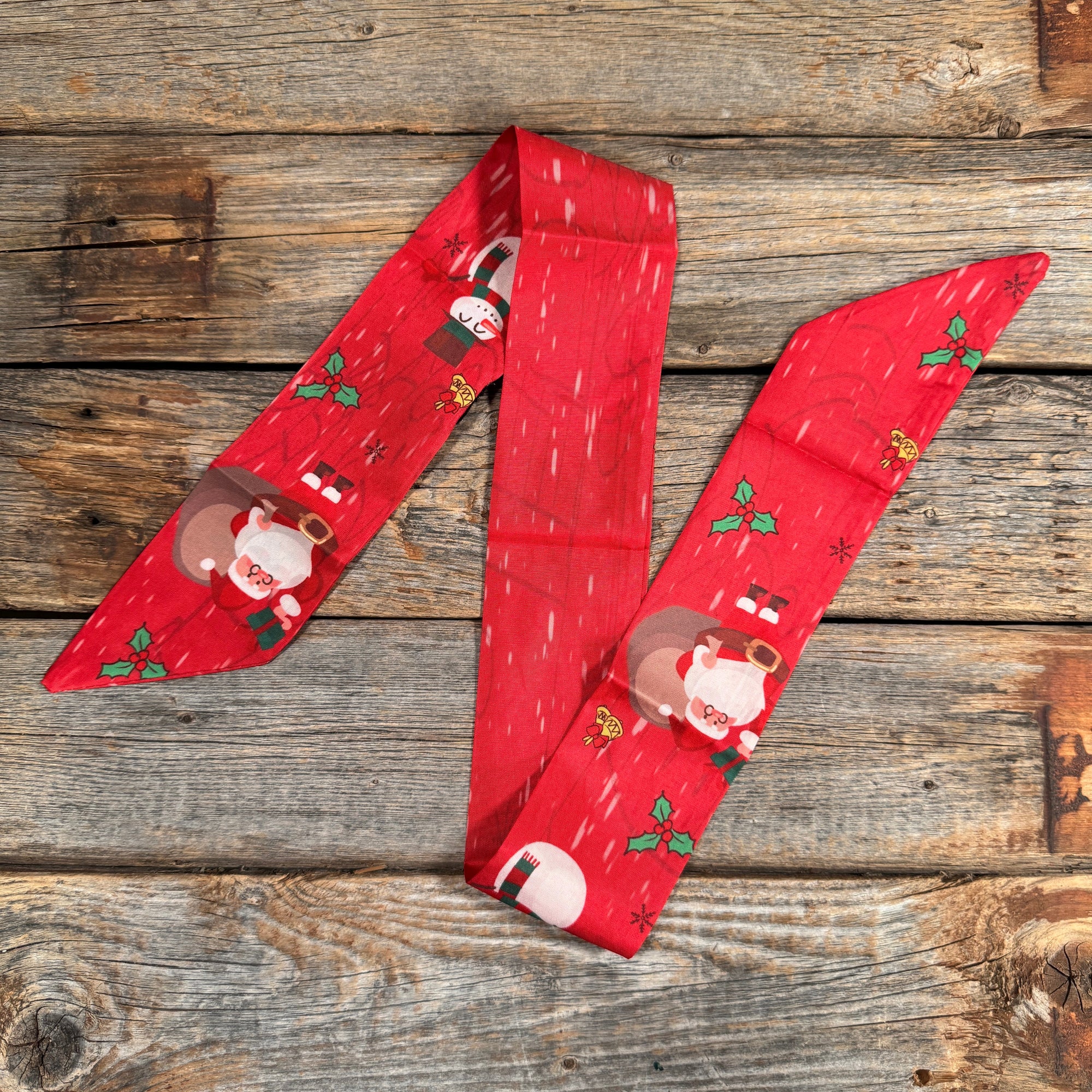Red Holiday Western Skinny Mini Wild Rag Scarf / Cowgirl Necktie  
