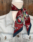 Burgundy Holiday Western Skinny Mini Wild Rag Scarf / Cowgirl Necktie  