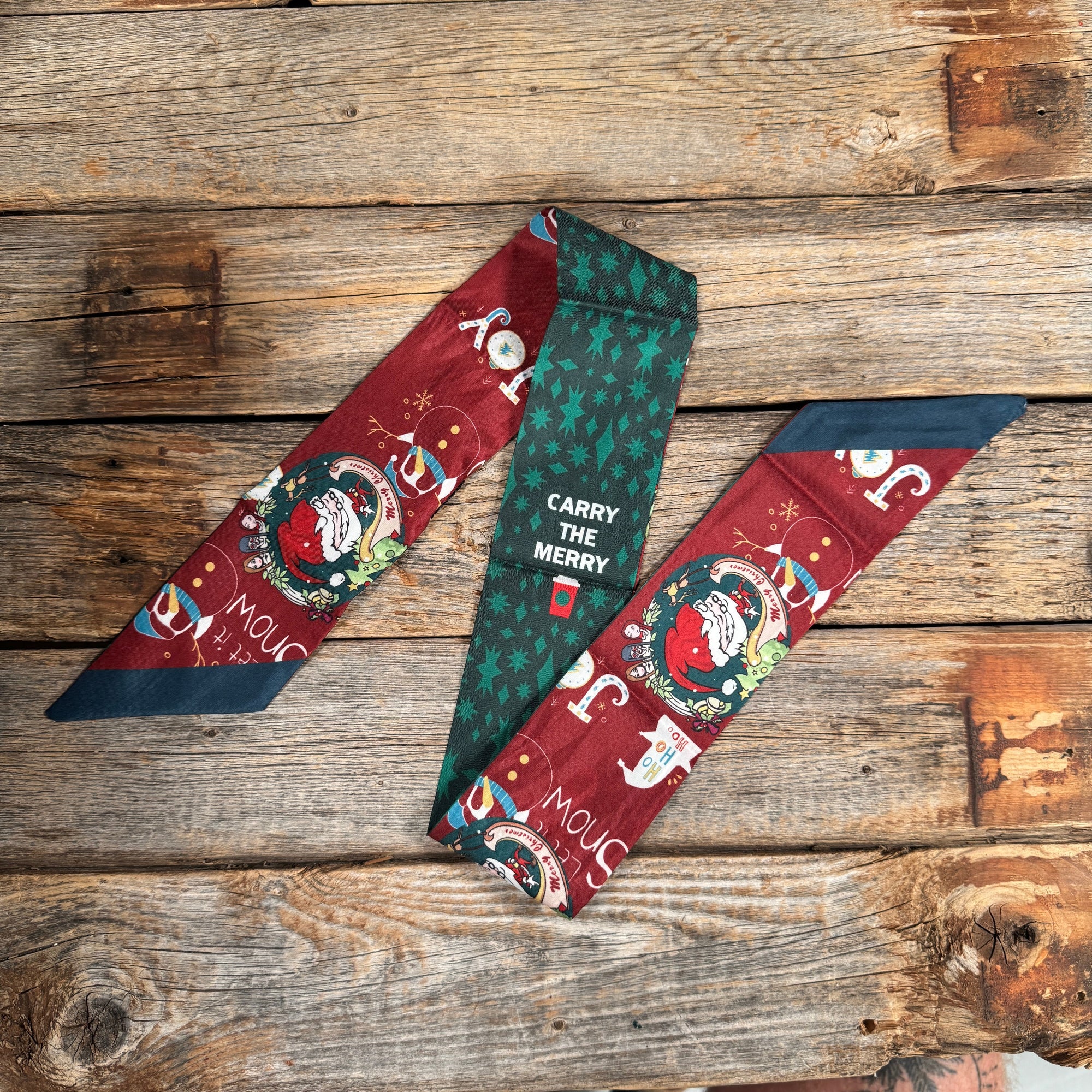 Burgundy Holiday Western Skinny Mini Wild Rag Scarf / Cowgirl Necktie  