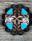 Copper Turquoise Western Concho W104