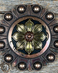 Black & Gold Sunflower Western Concho W125