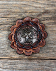 Antique Silver Texas Star Western Concho W187