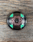 Antique Silver with Copper Flower Western Concho W190