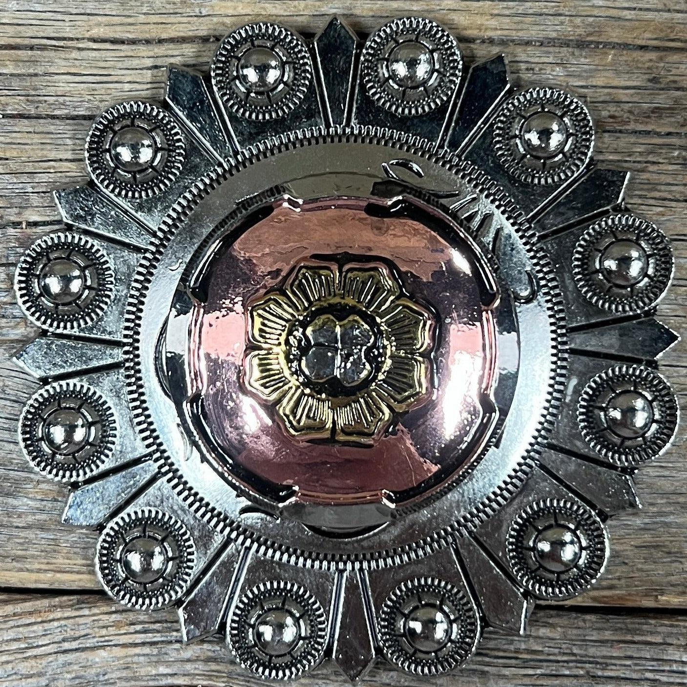 Copper &amp; Gold Flower Western Concho W192