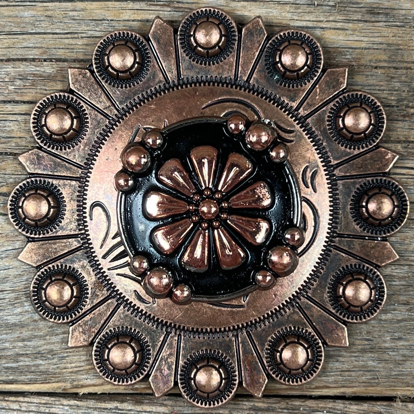 Copper Flower Western Concho W196