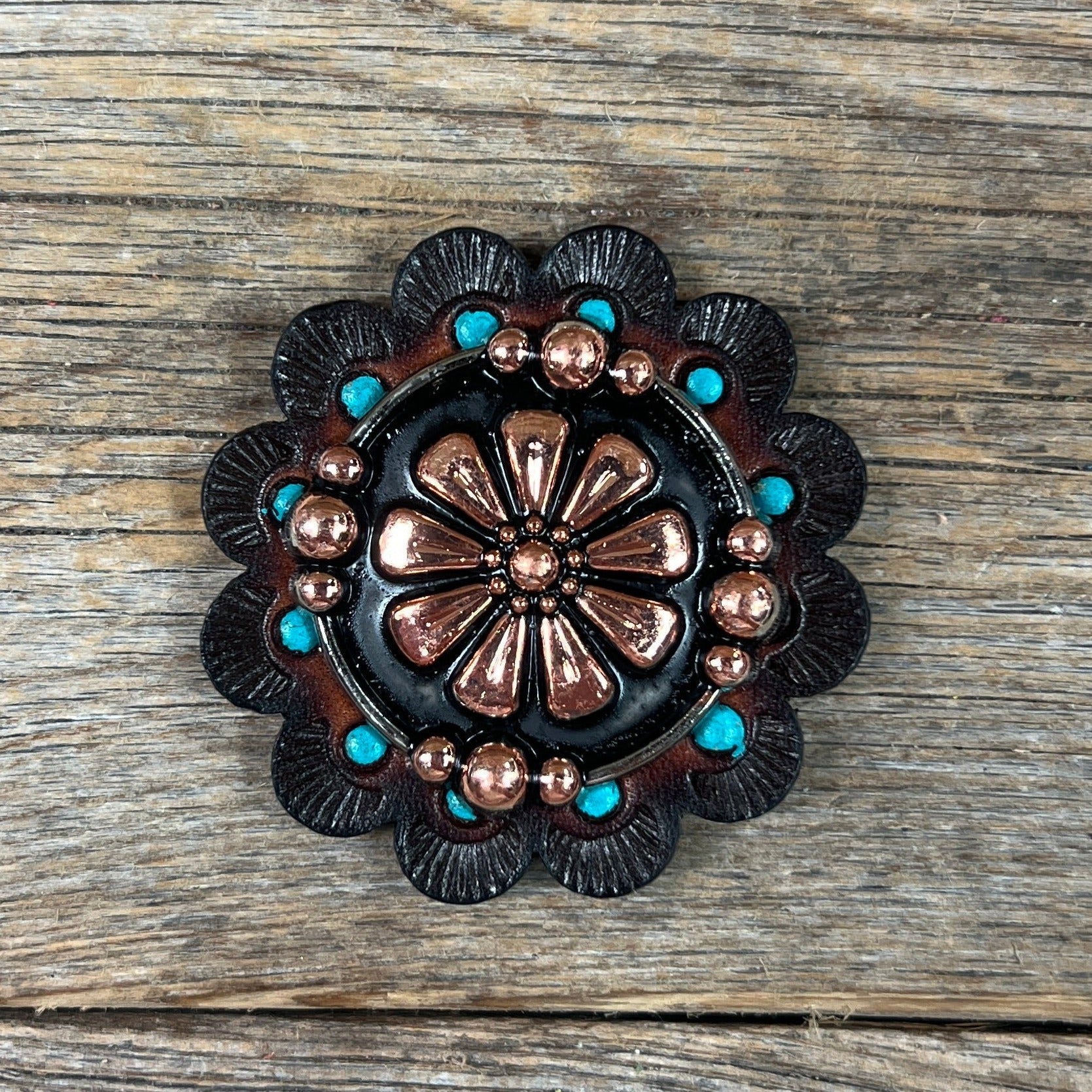 Copper Flower Western Concho W196