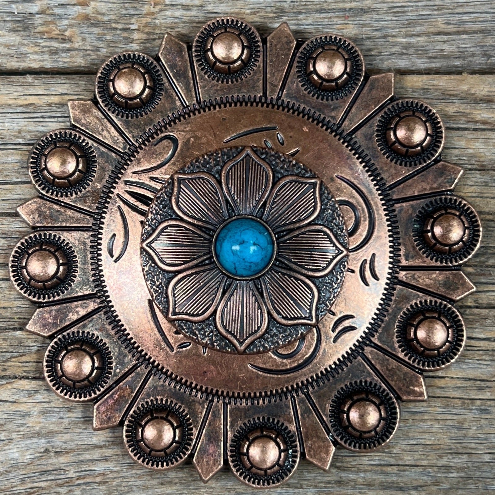 Copper Sunflower Western Concho W205