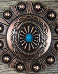Copper Turquoise Oval Western Concho W179