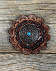 Copper Turquoise Western Concho W180