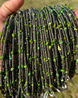 Green Turquoise Glass Seed Bead Necklace – 14 Inch