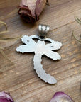 Sterling Silver Orange Spiny Oyster Dragonfly Pendant – Fits Up to 15 mm Beads – Artist Shay Pfeiffer