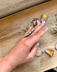 Sterling Silver Orange Spiny Oyster Cluster Ring – Size 9 – Artist Shay Pfeiffer