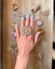 Sterling Silver Orange Spiny Oyster Cluster Ring – Size 9 – Artist Shay Pfeiffer