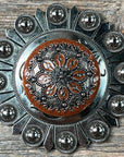 Rust Filigree and Dots Western Concho W233