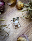 Sterling Silver Hand-Milled Wide Band Aloe Stamped Ring – Size 8.5 – Handmade by Artist Jason Ogg