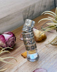 Sterling Silver Hand-Milled Wide Band Aloe Stamped Ring – Size 8.5 – Handmade by Artist Jason Ogg