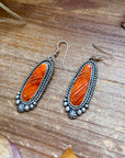 Sterling Silver Orange Spiny Oyster Dangle Earrings – Artist Shay Pfeiffer