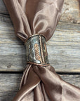 Silver Engraved with Turquoise Wild Rag Slides - Assorted