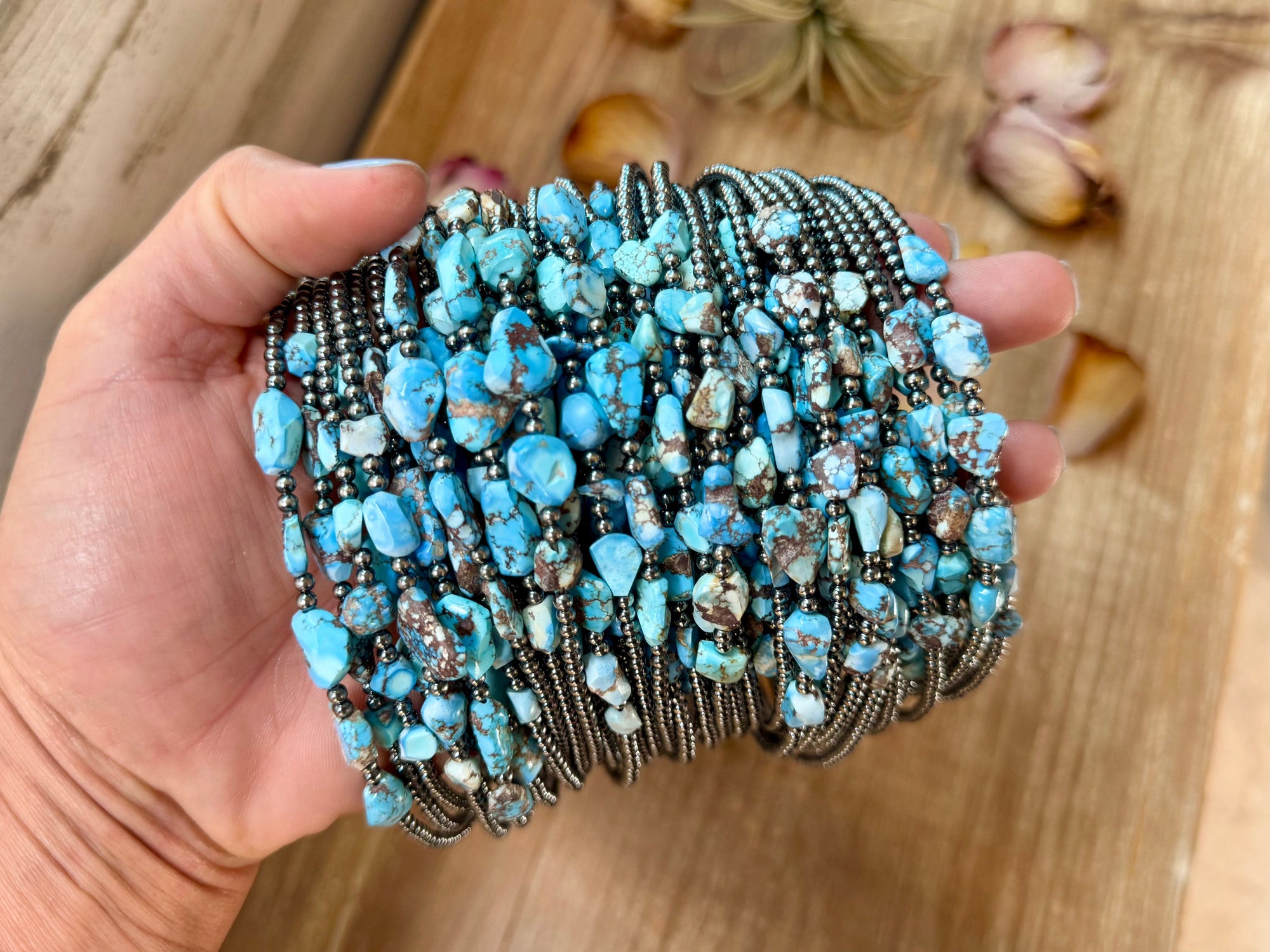 Golden Hills Turquoise &amp; Sterling Silver Pearl Necklace – 16 Inch