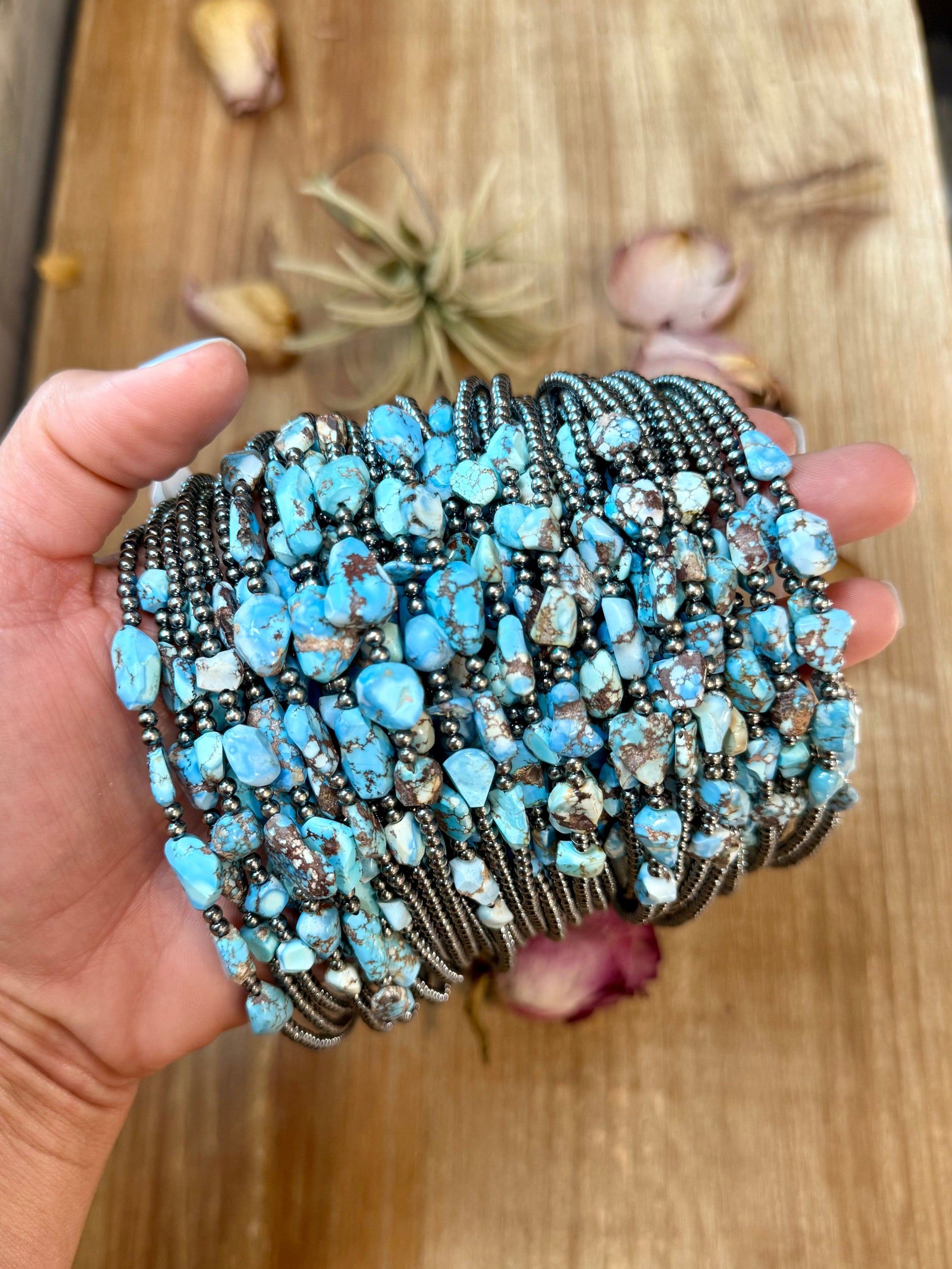Golden Hills Turquoise &amp; Sterling Silver Pearl Necklace – 16 Inch