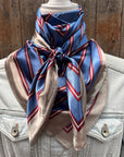 35X35" Blue and Burgundy Stripes Wild Rag / Scarf WR547