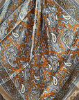 35X35" Yellow and Tan Paisley Wild Rag / Scarf WR2142