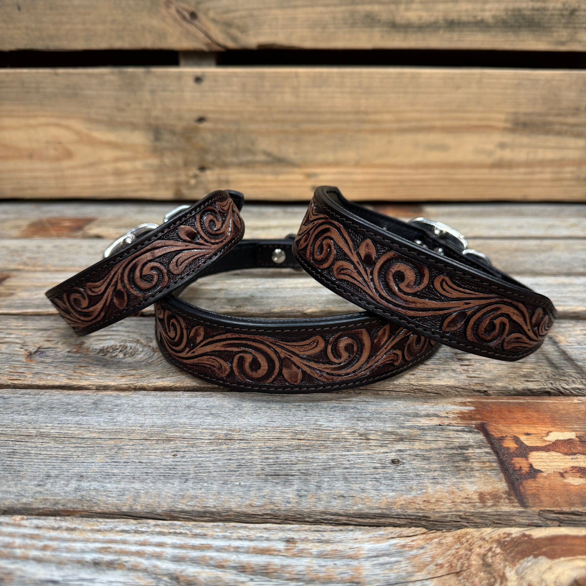 Two Tone Floral Padded Dog Collar 