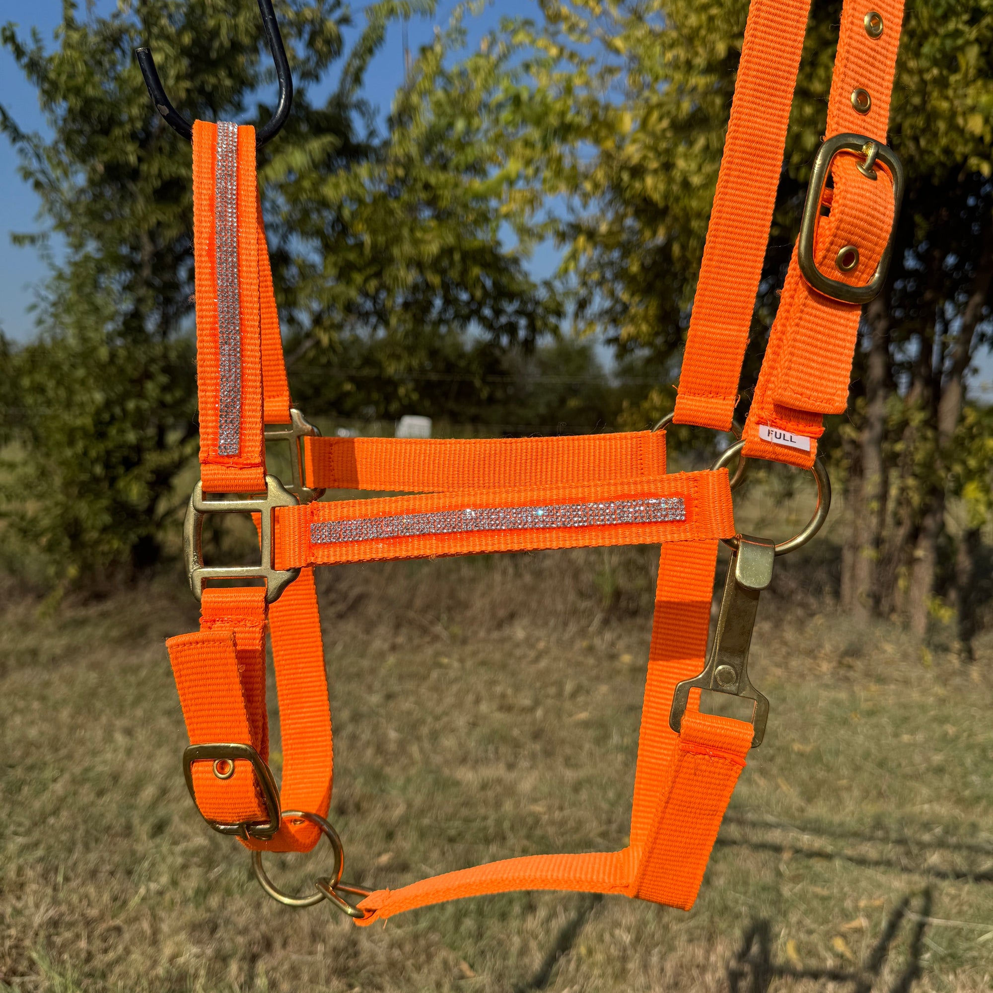 Orange Bling Nylon Horse Halter BNHORA