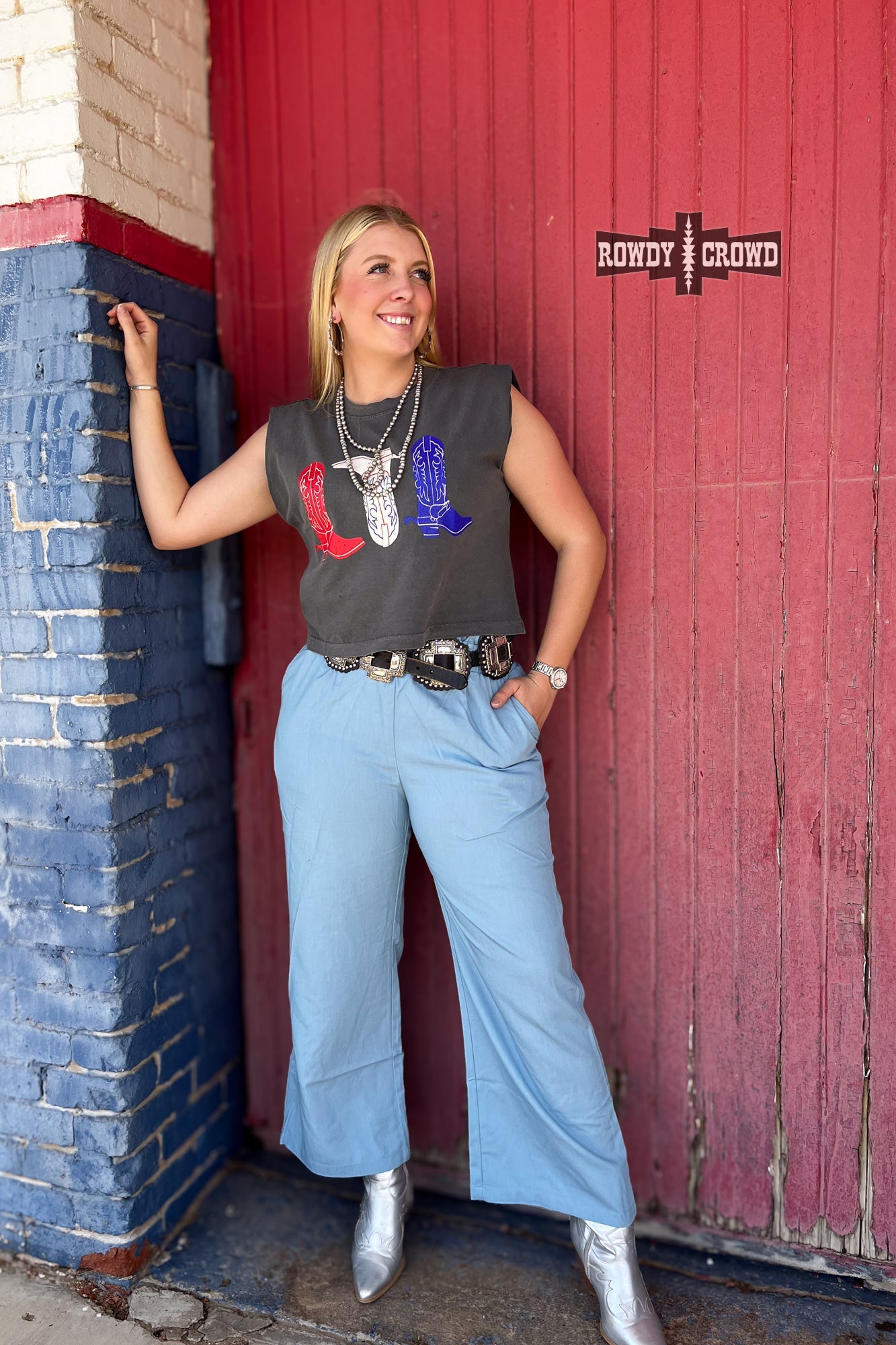 Red, White &amp; Boots Tank