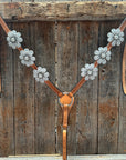 Light Oil Basketweave Tear Drop Flower Clear One Ear Tack Set  