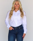 WHITE PERFORMANCE RODEO SHIRT