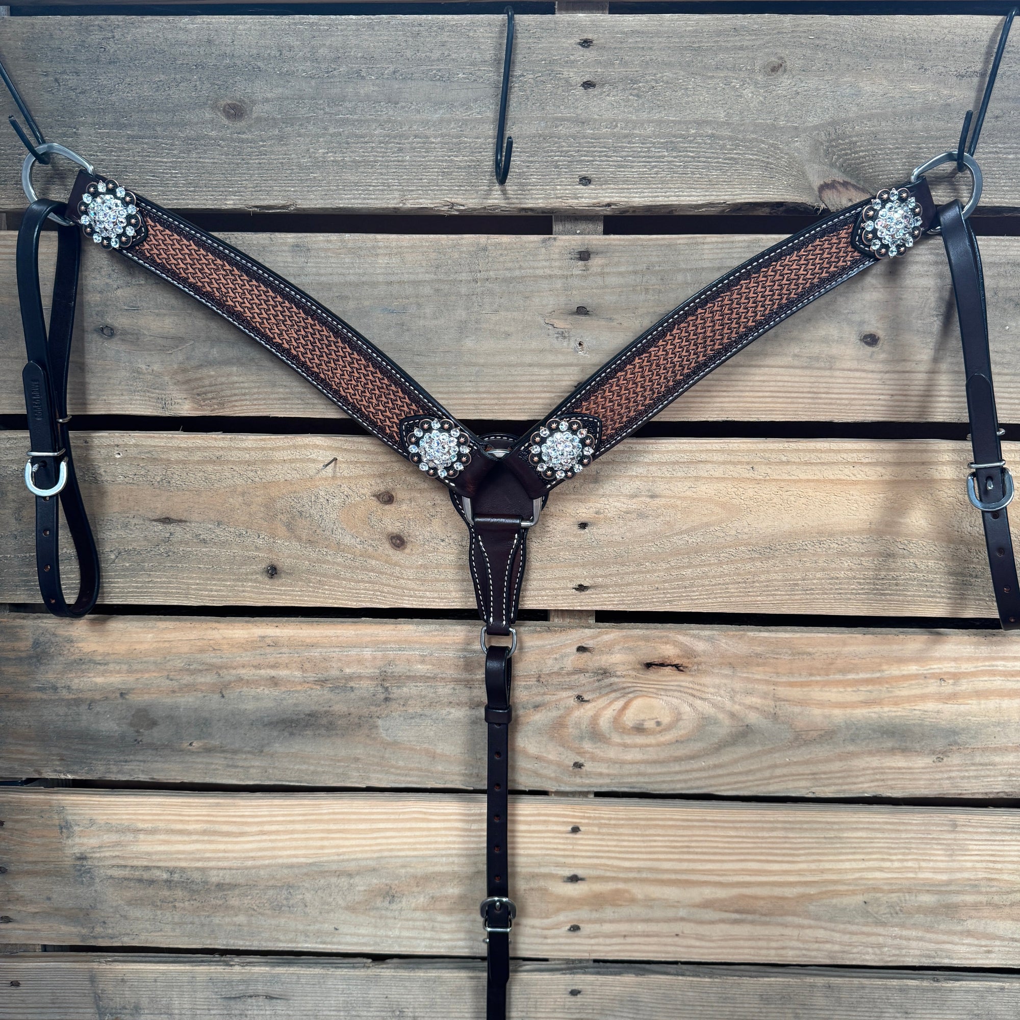Foxtail Clear One Ear Headstall &amp; Breastcollar Tack Set 