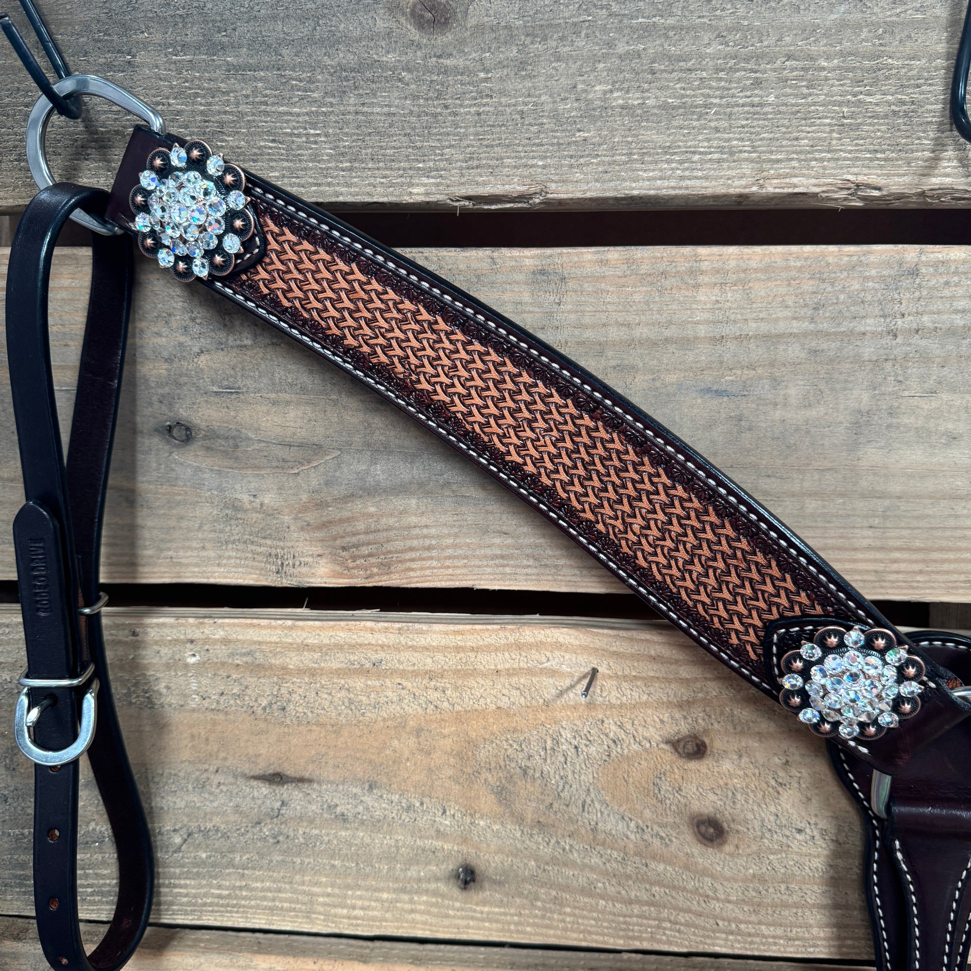 Foxtail Clear One Ear Headstall &amp; Breastcollar Tack Set 