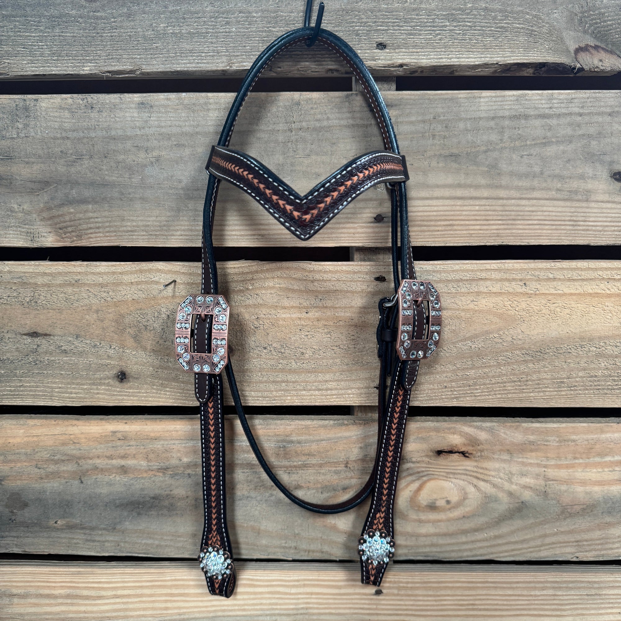 Foxtail Clear One Ear Headstall &amp; Breastcollar Tack Set 