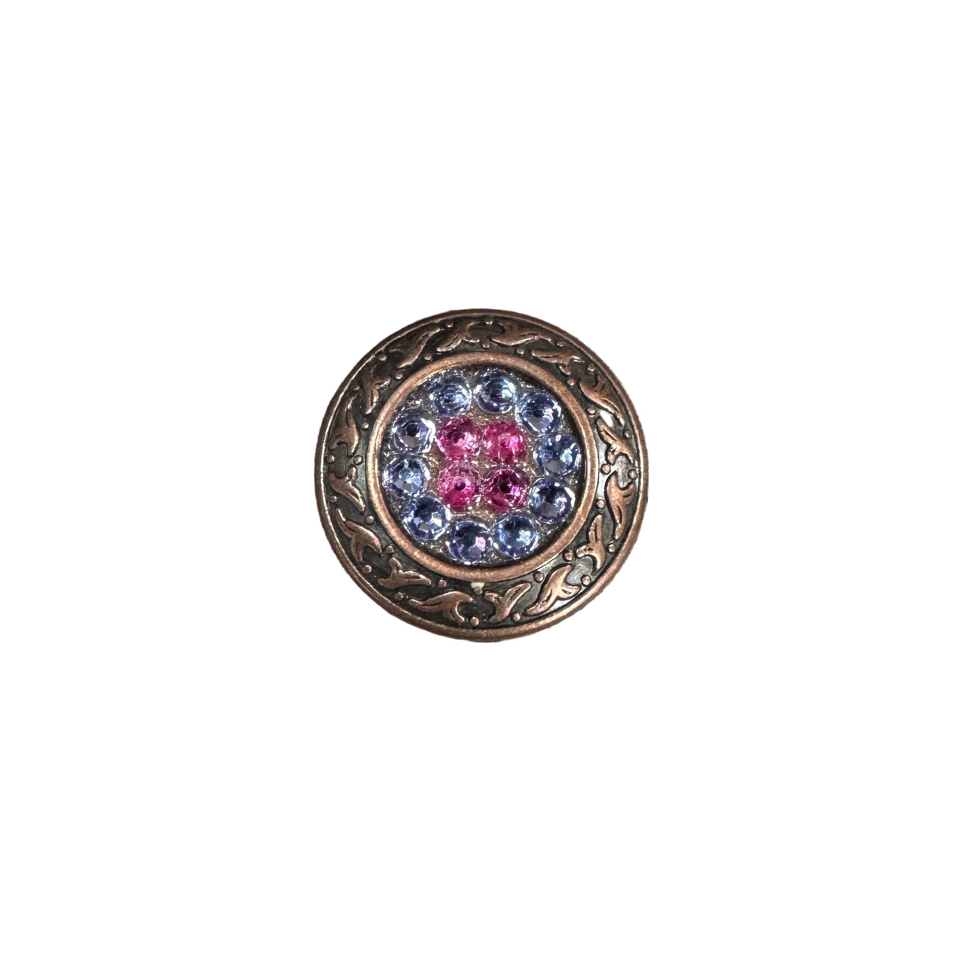 Fuchsia - Lilac Copper 1.25" Disc European Crystal Concho