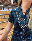 TEAL Vallejo Velvet Button Up