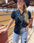 TEAL Vallejo Velvet Button Up
