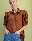 GIGIO DENIM RUFFLE SLEEVE